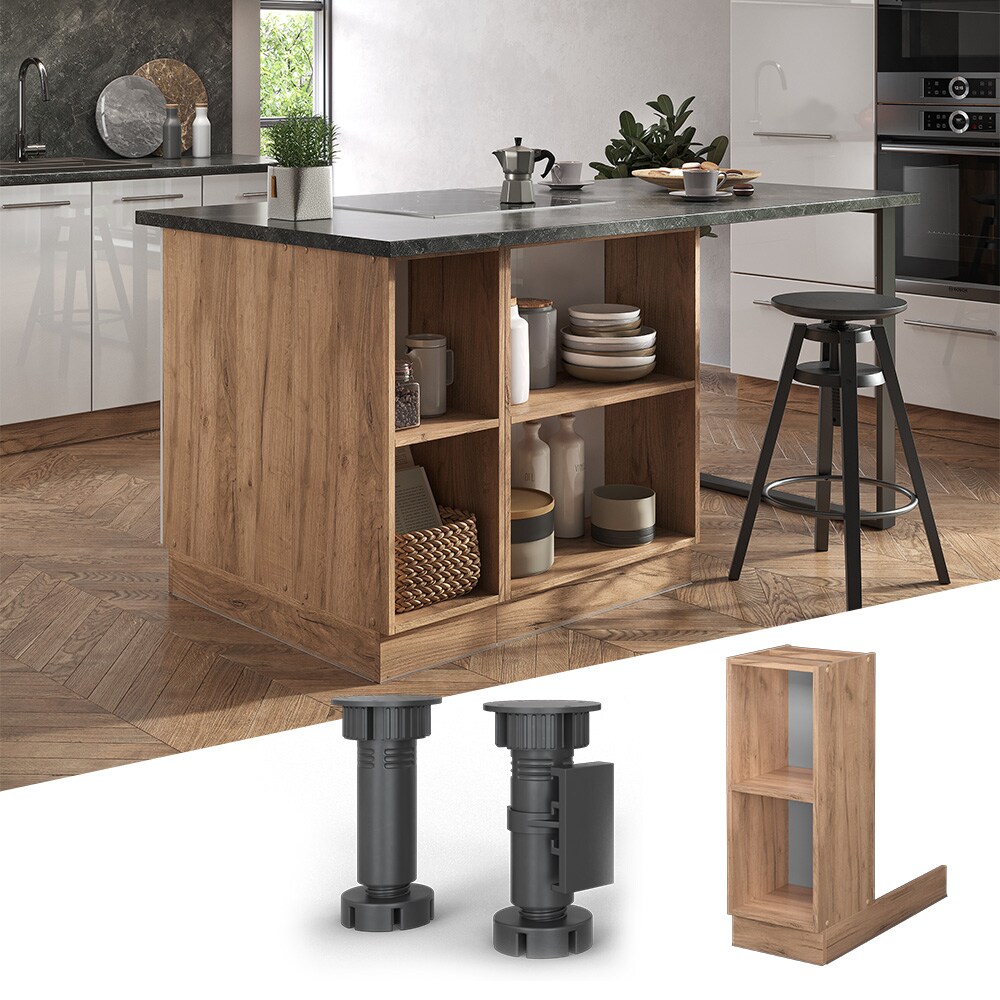 Regalinselunterschrank K&uuml;chenschrank K&uuml;chenm&ouml;bel Fame-Line Eiche Goldkraft 30 cm modern K&uuml;che Einbauk&uuml;che K&uuml;cheninsel Einlegeboden Blende K&uuml;chenunterschrank K&uuml;chenzeile Regal Aufbewahrung 