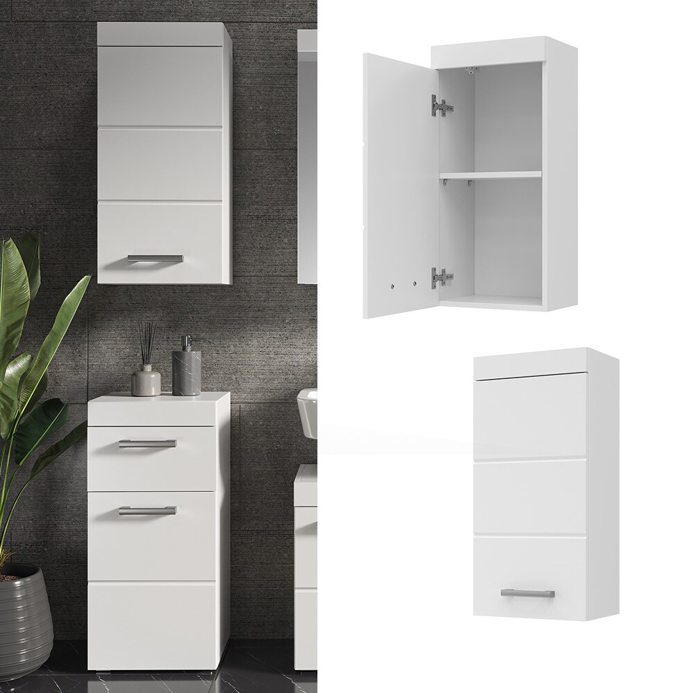 Vicco H&auml;ngeschrank Badschrank Badezimmerm&ouml;bel Luna Wei&szlig; Skandi 37x77 cm Badezimmer Schrank Badm&ouml;bel Schrankt&uuml;r Schrankfach Ablage Aufbewahrung 