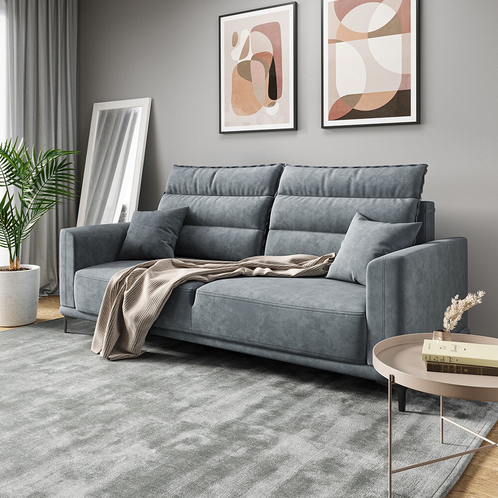VitaliSpa Schlafsofa Gästesofa Boxspringsofa Caprioli Grau Schlaffunktion 236x100 cm modern Wohnzimmer Sofa Wohnzimmercouch Loungesofa Schlafcouch Klappsofa Taschenfederkern 2-Sitzer bei Marktkauf online bestellen