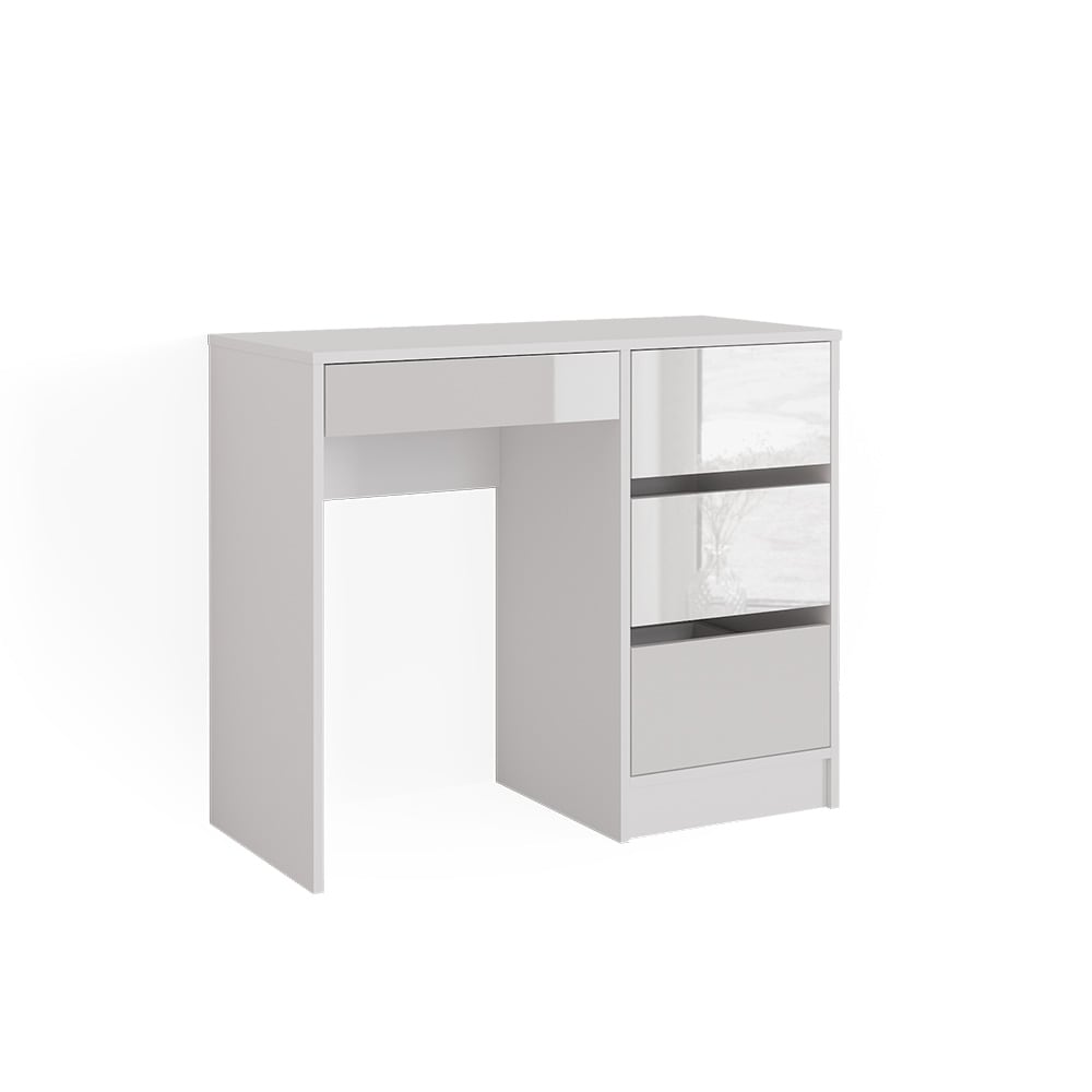 Vicco Schminktisch Frisiertisch Frisierkommode Sherry Wei&szlig; 90x75 cm modern Schlafzimmer Kommode Schublade Ablage Aufbewahrung Kosmetiktisch Make-Up-Tisch Hochglanz 