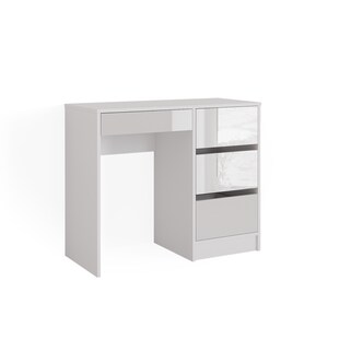 Vicco Schminktisch Frisiertisch Frisierkommode Sherry Weiß 90x75 cm modern Schlafzimmer Kommode Schublade Ablage Aufbewahrung Kosmetiktisch Make-Up-Tisch Hochglanz 