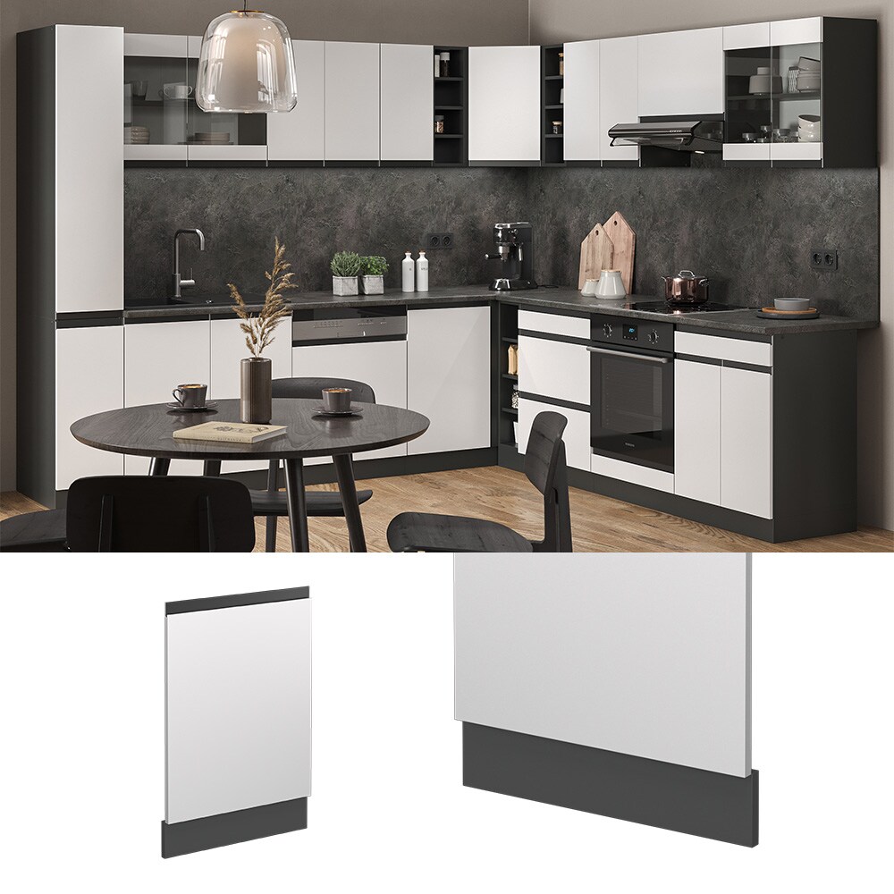 Vicco Geschirrsp&uuml;lerblende K&uuml;chenschrank K&uuml;chenm&ouml;bel R-Line J-Shape Anthrazit Wei&szlig; 45 cm modern 