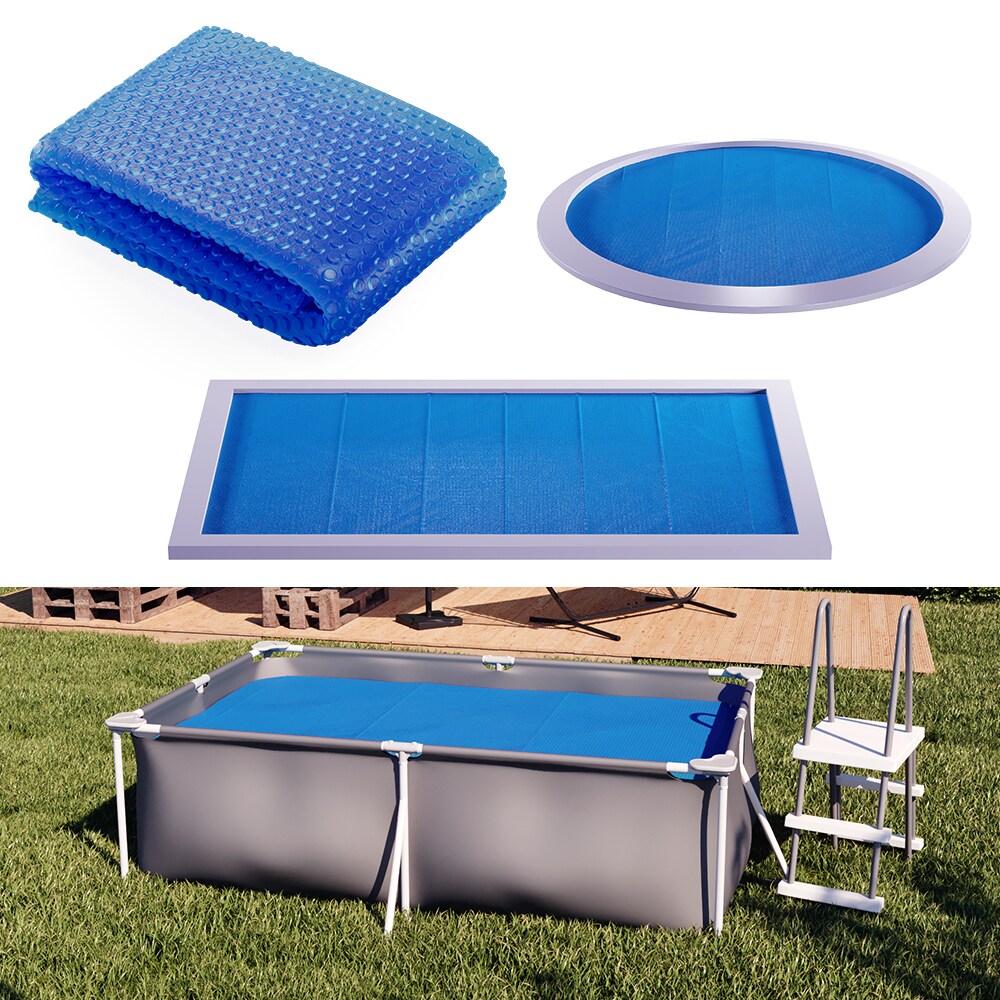 OK-Living Eckige Solarfolie Pool blau, Solarabdeckplane 260x160 cm 