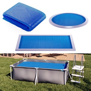 OK-Living Eckige Solarfolie Pool blau, Solarabdeckplane 260x160 cm 