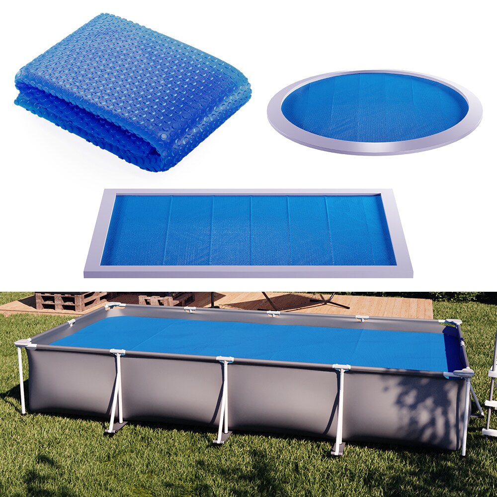 OK-Living Eckige Solarfolie Pool blau, Solarabdeckplane 450x220 cm 