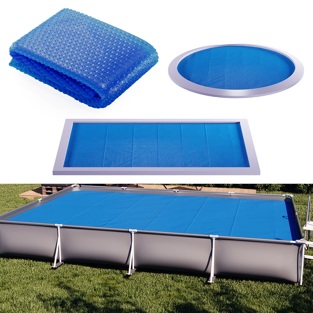 OK-Living Eckige Solarfolie Pool blau, Solarabdeckplane 600x400 cm 