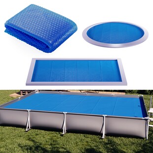 OK-Living Eckige Solarfolie Pool blau, Solarabdeckplane 600x400 cm 