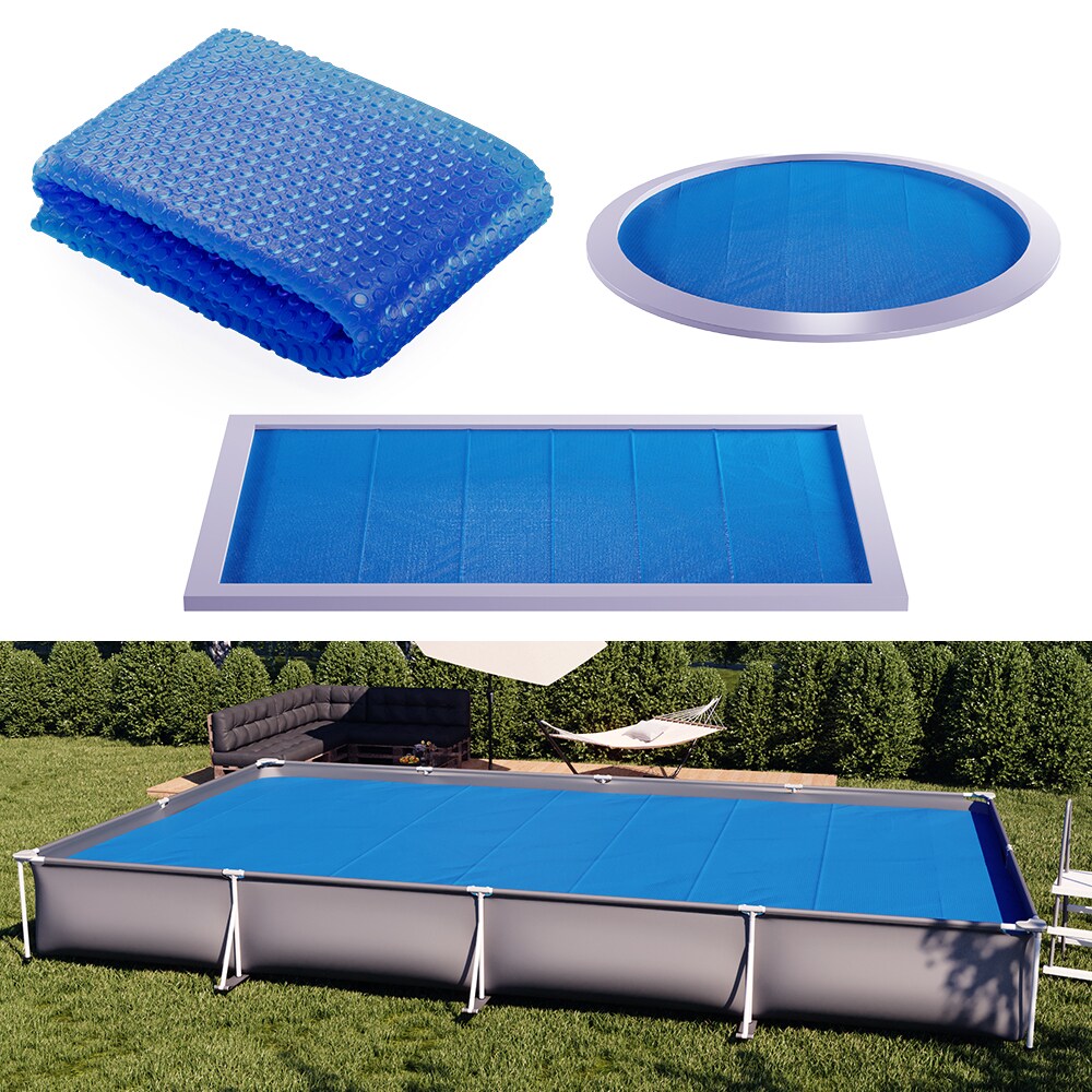 OK-Living Eckige Solarfolie Pool blau, Solarabdeckplane 700x400 cm 