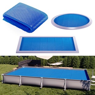 OK-Living Eckige Solarfolie Pool blau, Solarabdeckplane 700x400 cm 
