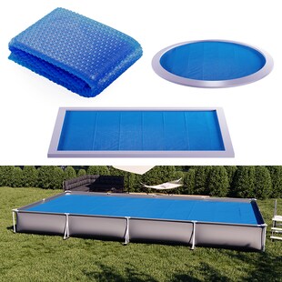 OK-Living Eckige Solarfolie Pool blau, Solarabdeckplane 800x400 cm 