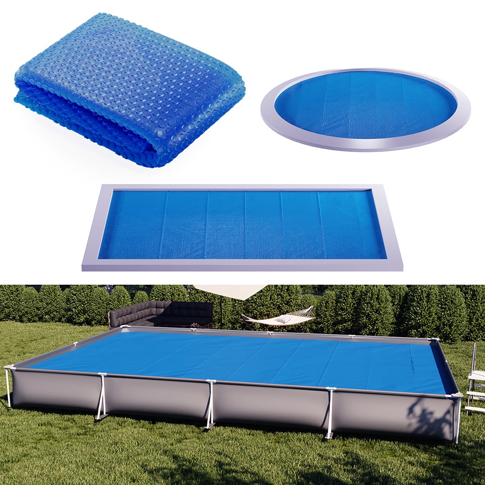 OK-Living Eckige Solarfolie Pool blau, Solarabdeckplane 800x500 cm 