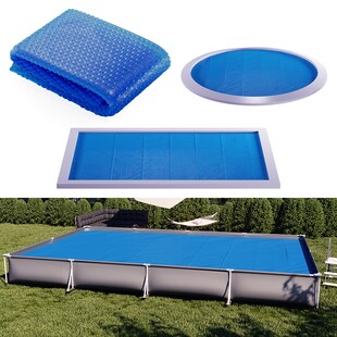 OK-Living Eckige Solarfolie Pool blau, Solarabdeckplane 800x500 cm 