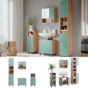 Vicco Badmöbel-Set Agasta sonoma, Badezimmerschränke 3D Optik 