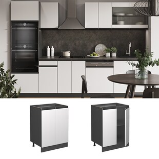 Vicco Unterschrank Küchenschrank Küchenmöbel R-Line J-Shape Anthrazit Weiß 60 cm modern 