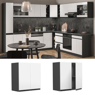 Vicco Hängeschrank Küchenschrank Küchenmöbel R-Line J-Shape Anthrazit Weiß 60 cm modern 