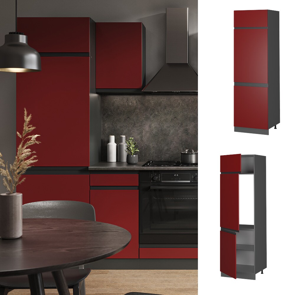Vicco - Armoire pour frigo R-Line, Rouge, 60 cm J-Shape