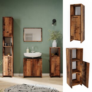 Vicco Midischrank Badschrank Badezimmermöbel Kiko Old Style 30x95 cm modern Badezimmer Schrank Badmöbel Schranktür Schrankregal Schrankfach 