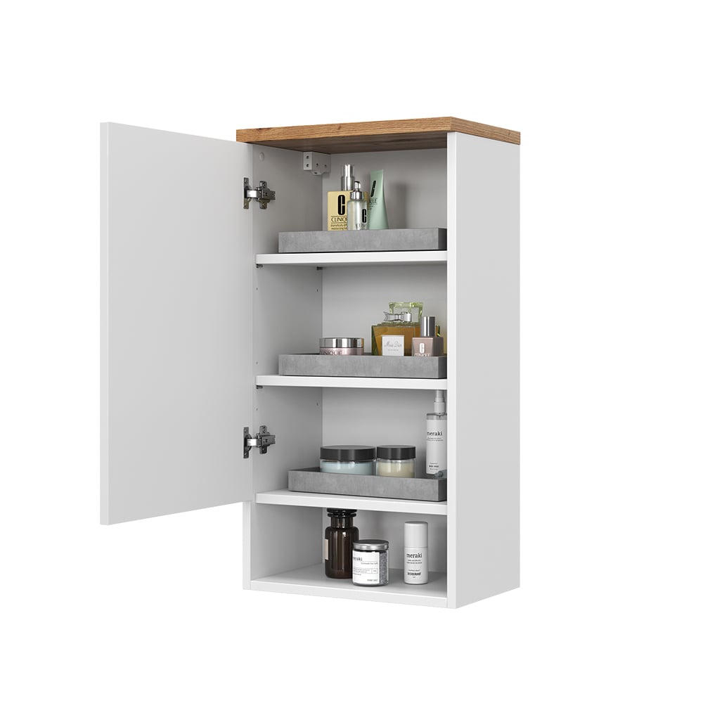 Vicco Hängeschrank Badschrank Badezimmermöbel Eden Weiß Artisan modern 40x60 cm Badezimmer Schrank Badmöbel hängend 1 Tür 4 Fächer Hochglanz bei Marktkauf online bestellen
