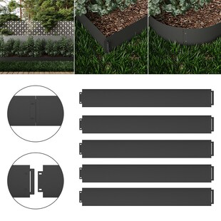 ok-living Rasenkante Metall 100x14cm Länge 5m Höhe 14cm Beeteinfassung Mähkante 