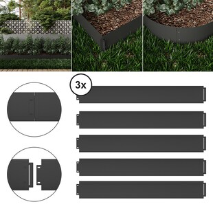 ok-living Rasenkante Metall 100x14cm Länge 15m Höhe 14cm Beeteinfassung Mähkante 