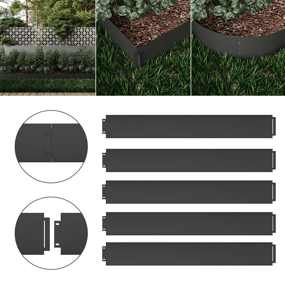 ok-living Rasenkante Metall 100x18cm Länge 5m Höhe 14cm Beeteinfassung Mähkante
