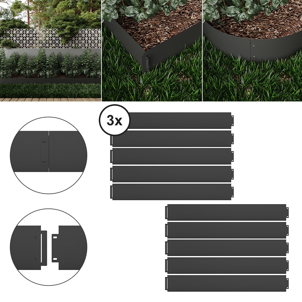 ok-living Rasenkante Metall 100x18cm L&auml;nge 30m H&ouml;he 18cm Beeteinfassung M&auml;hkante 