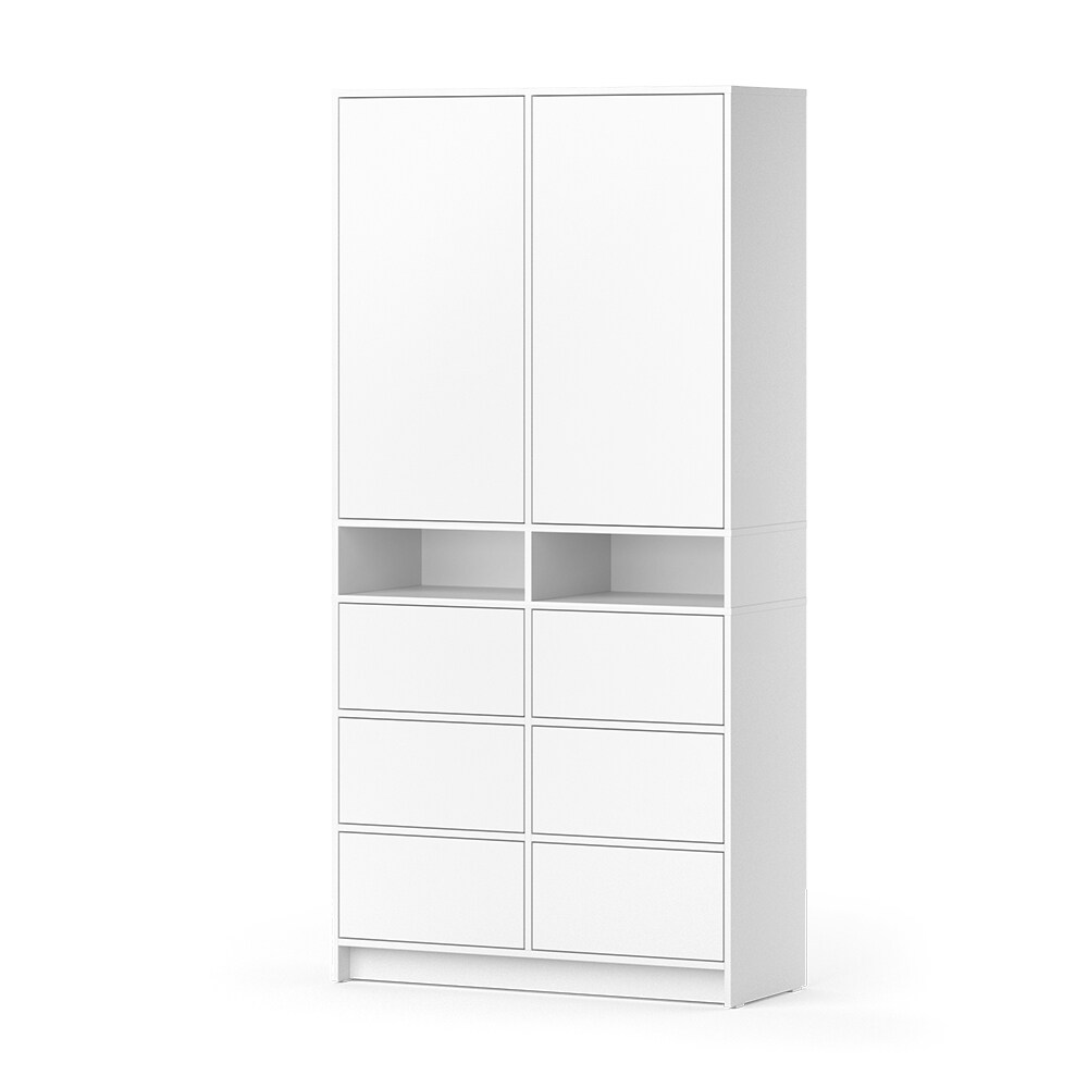 Vicco Schrank Nara 98 x 200 cm, Schlafzimmerschrank mit Schubladen, 2-t&uuml;rig 