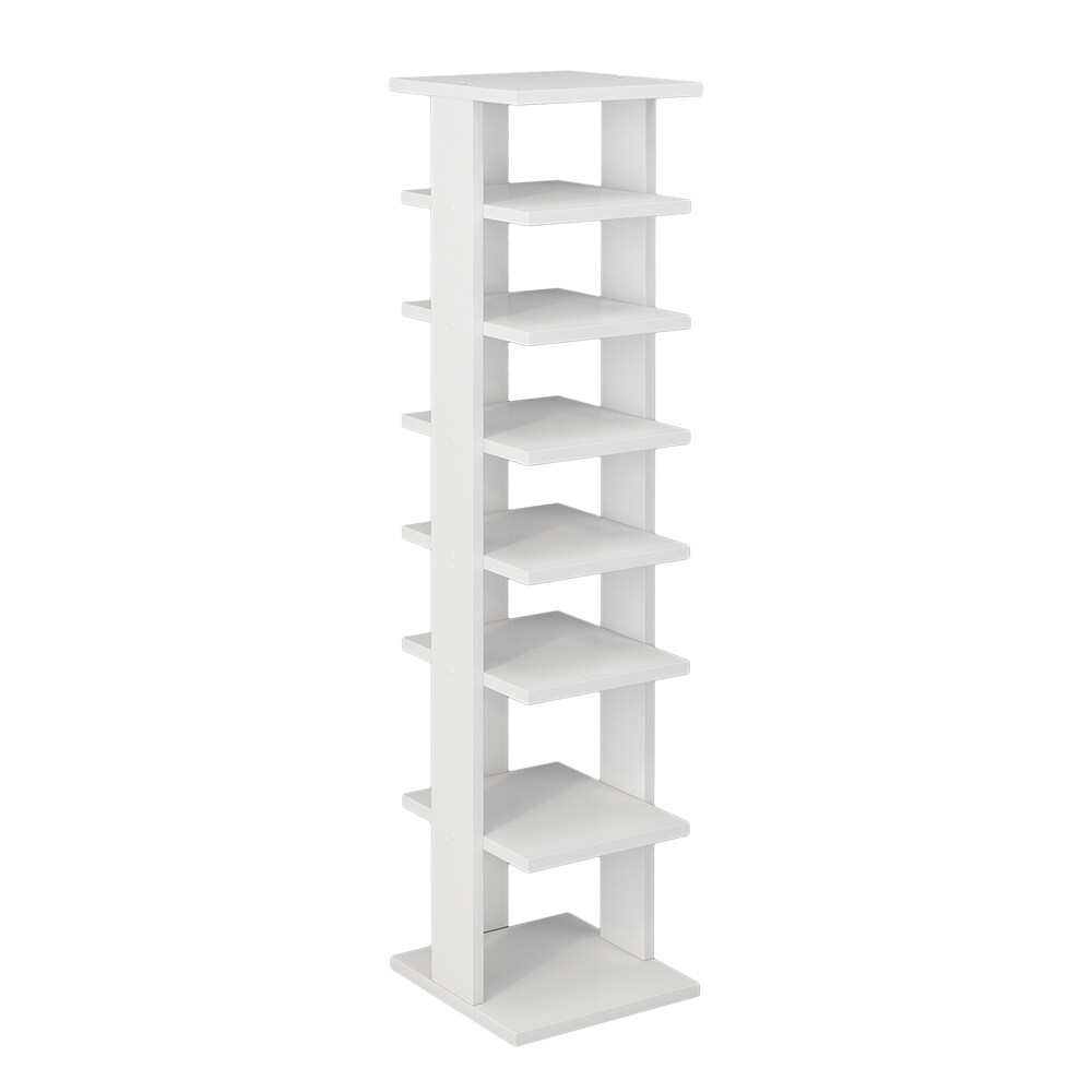 Oskar Store Armoire à Chaussures Timo Blanche – 7 Étagères Ouvertes 110 Cm