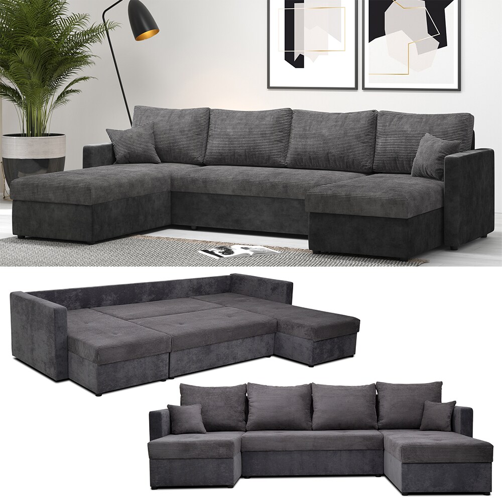 VitaliSpa Wohnlandschaft mit Schlaffunktion, moderne Schlafcouch mit Bettkasten 
