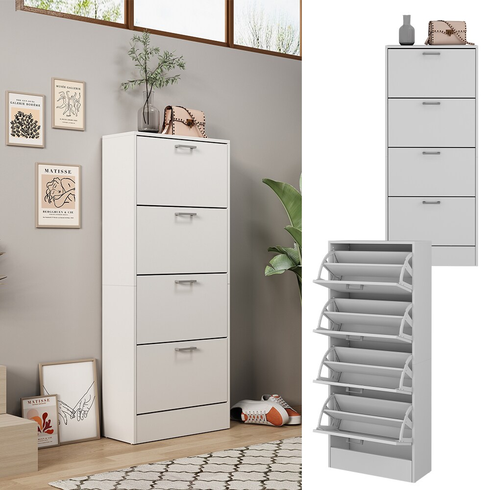 Oskar-Store Schuhkipper Georg Wei&szlig;, 63 x 150 cm, Schuhschrank mit 4 F&auml;cher, modern 