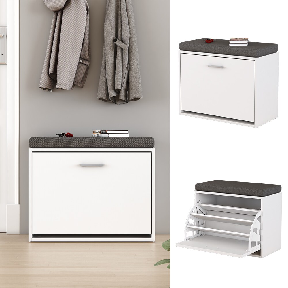 Vicco Schuhbank Kipper Georg Wei&szlig;, 60 x 49,5 cm, Bank mit Kipper und Auflage 