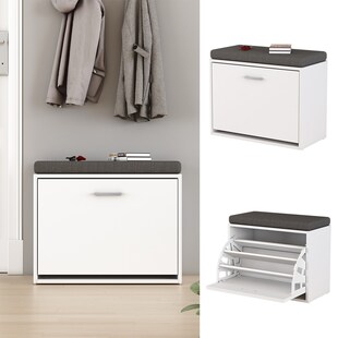 Vicco Schuhbank Kipper Georg Weiß, 60 x 49,5 cm, Bank mit Kipper und Auflage 