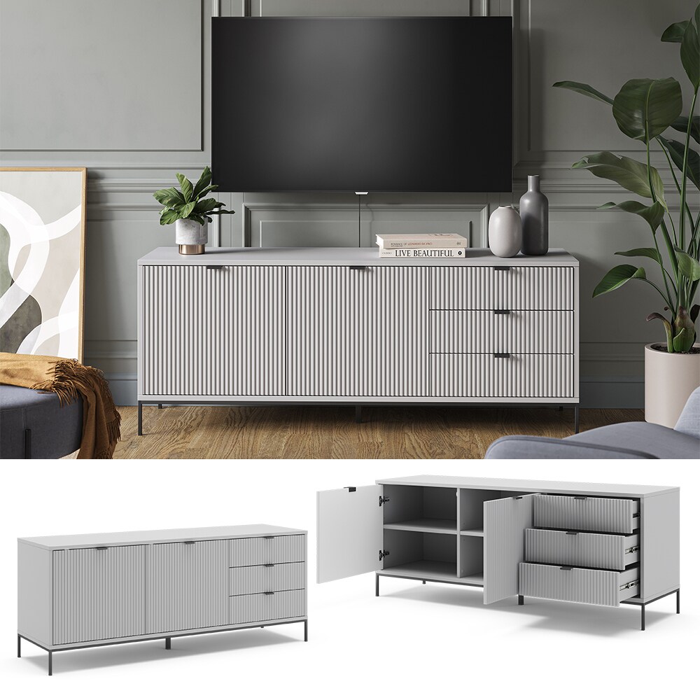 Vicco TV-Lowboard Eliza, Grau 150 x 42 cm, Fernsehtisch, Wohnzimmer, modern 