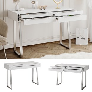 Oskar-Store Schminktisch Alexia Weiß, 120 x 50 cm, Frisiertisch, 4 Schubladen 