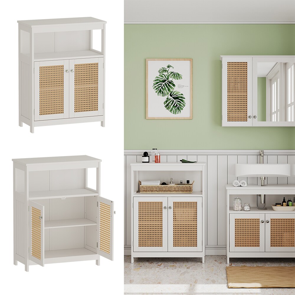 Vicco Sideboard Rosario 60 x 80 cm, Wei&szlig;, mit 2 T&uuml;ren und Ablage, Badezimmer, modern 