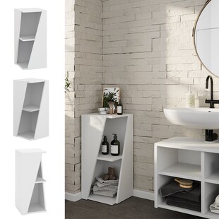 Vicco Badregal Benno, 31,6 x 70,5 cm, Weiß, 3 Ablagen, schmal, modern, Badezimmer 