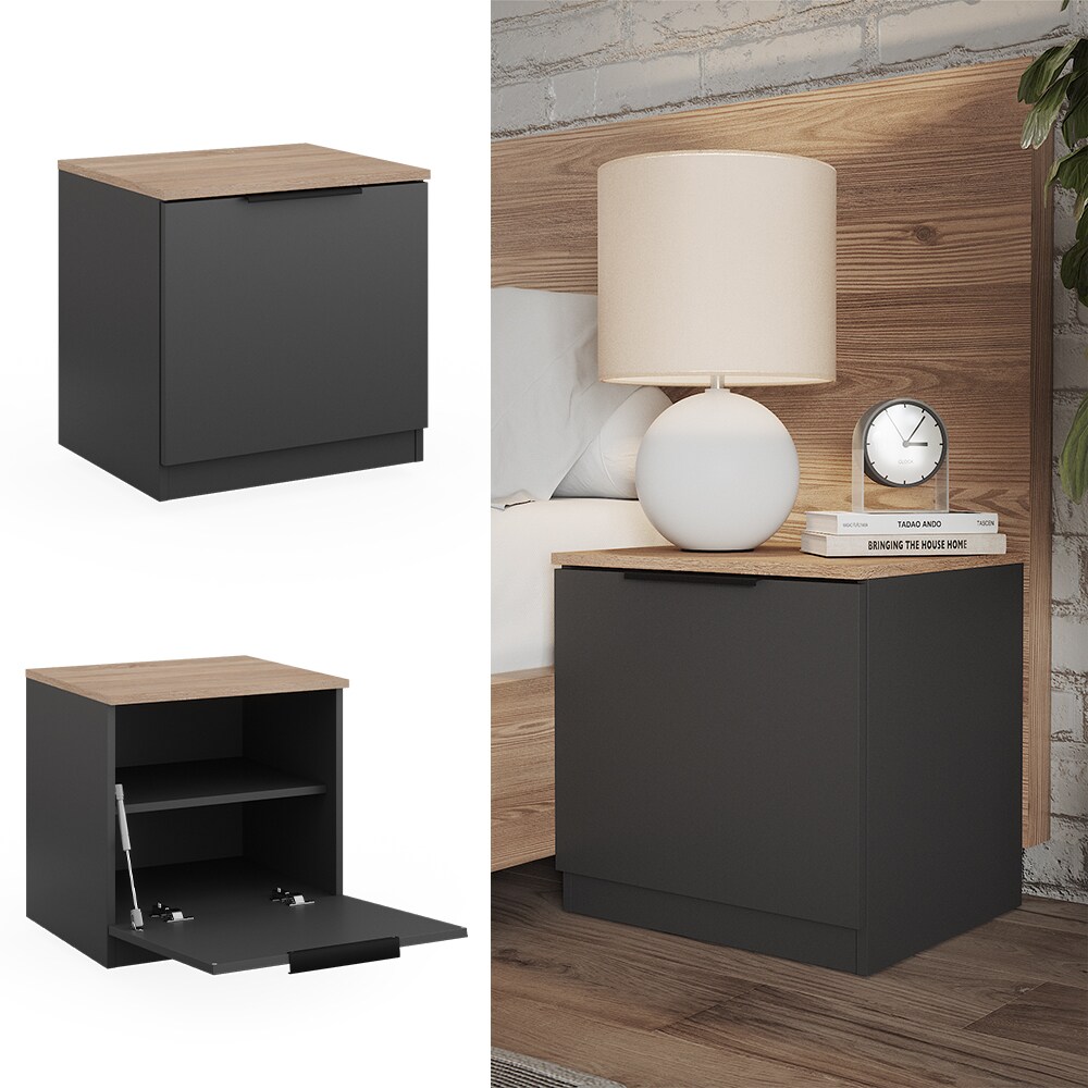 Vicco - Table de chevet Betti, Anthracite, 50 x 50 cm