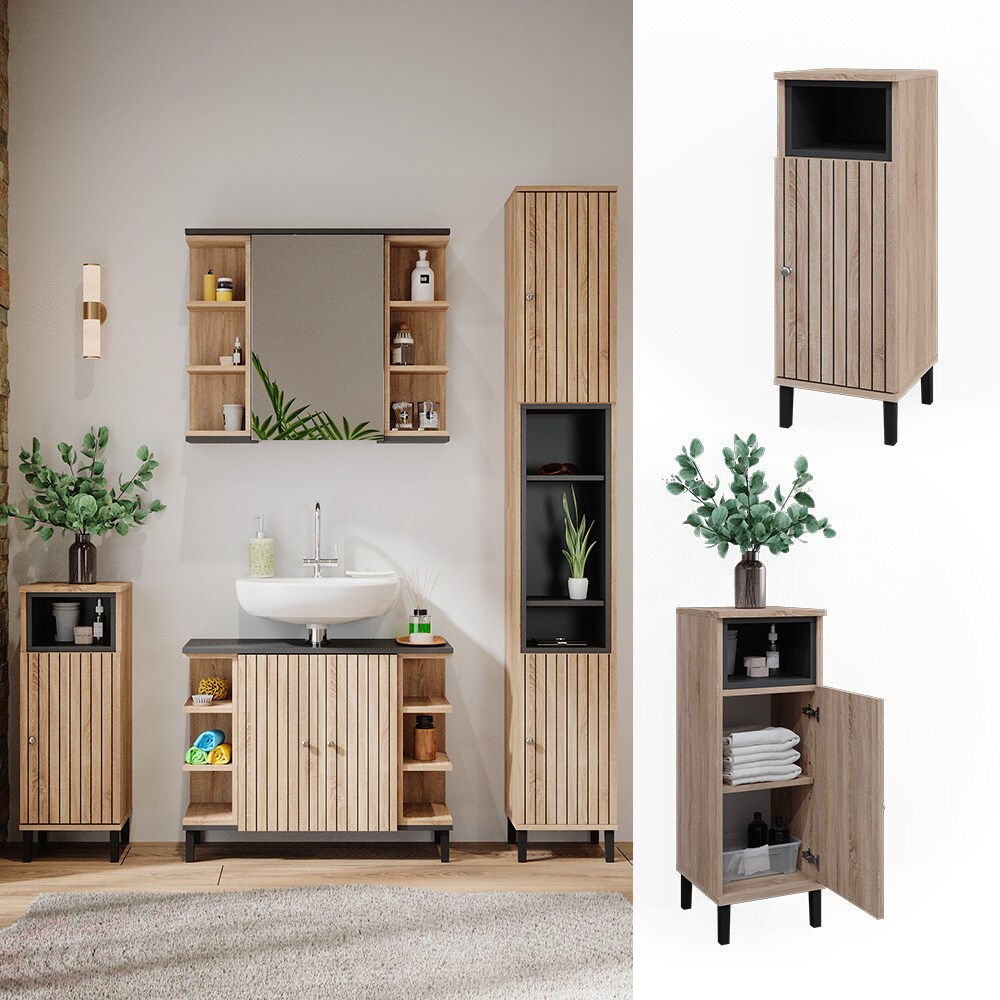 Vicco Midischrank Aquis 30 x 86,8 cm, Sonoma Anthrazit, Badezimmer, modern 