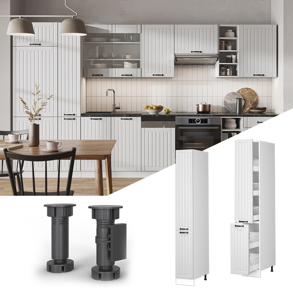 Vicco Apothekerhochschrank K&uuml;chenschrank K&uuml;chenm&ouml;bel Fame-Line Wei&szlig; Landhaus 30 cm modern 