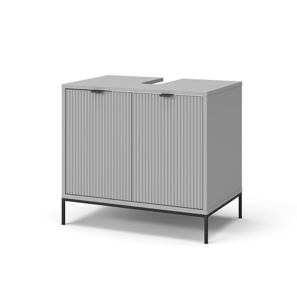 Vicco Waschtischunterschrank Eliza 70 x 63 cm, Grau, Badschrank, 2 T&uuml;ren 