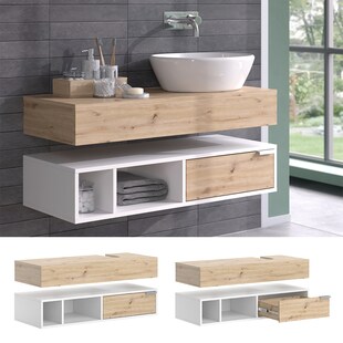 Vicco Waschtischkonsole Henri Weiß Artisan, 100 cm breit, Waschtisch hängend 