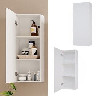 Vicco Hängeschrank Badschrank Badezimmerschrank Gloria Weiß 33 x 84 cm modern Badezimmer Tür 3 Fächer 