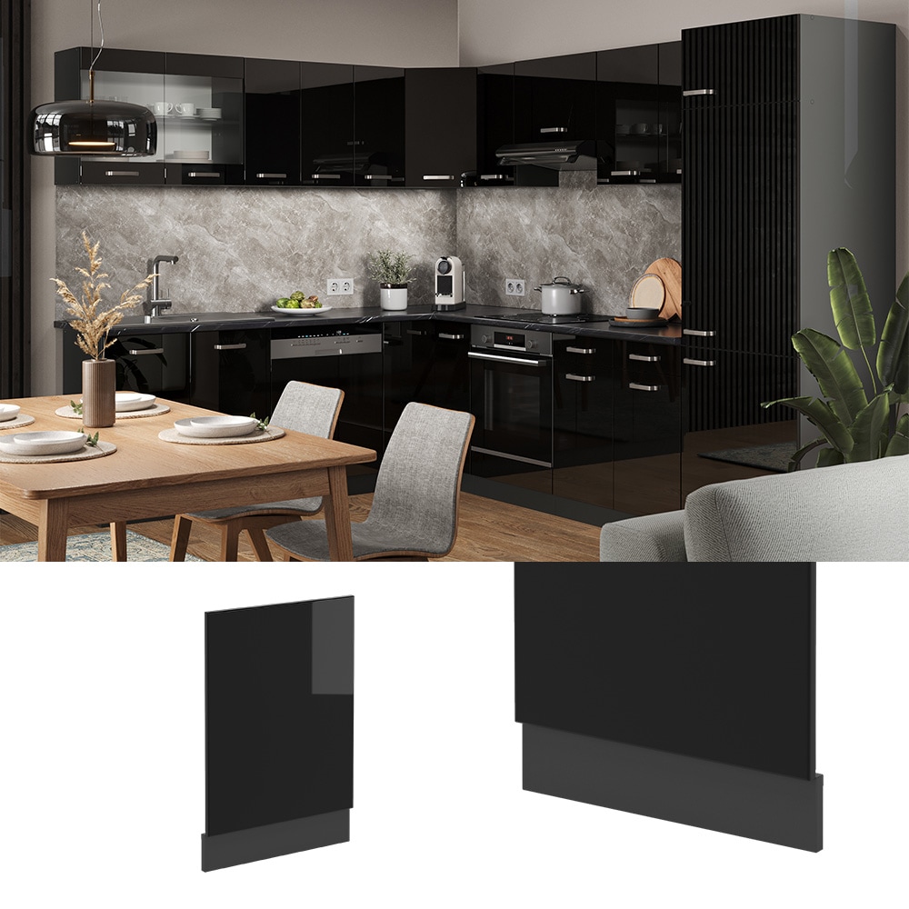 Vicco Geschirrsp&uuml;lerblende K&uuml;chenm&ouml;bel R-Line Solid Anthrazit Schwarz 45 cm modern 