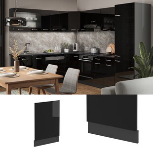 Vicco Geschirrspülerblende Küchenmöbel R-Line Solid Anthrazit Schwarz 45 cm modern 