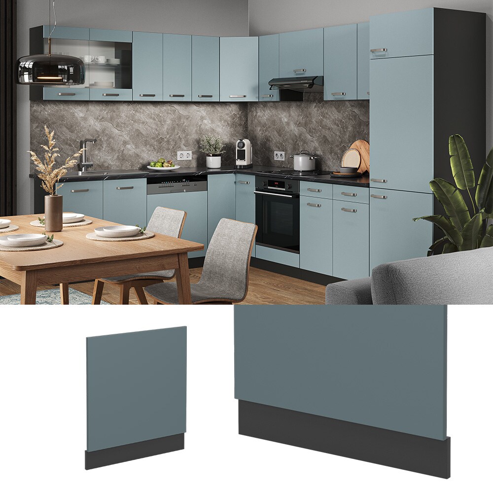 Vicco Geschirrsp&uuml;lerblende K&uuml;chenm&ouml;bel R-Line Solid Anthrazit Blau Grau 60 cm modern 