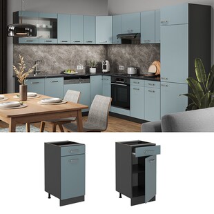 Vicco Schubunterschrank Küchenschrank R-Line Solid Anthrazit Blau Grau 40 cm modern 