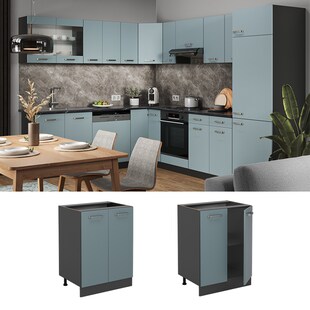 Vicco Unterschrank Küchenschrank R-Line Solid Anthrazit Blau Grau 60 cm modern 