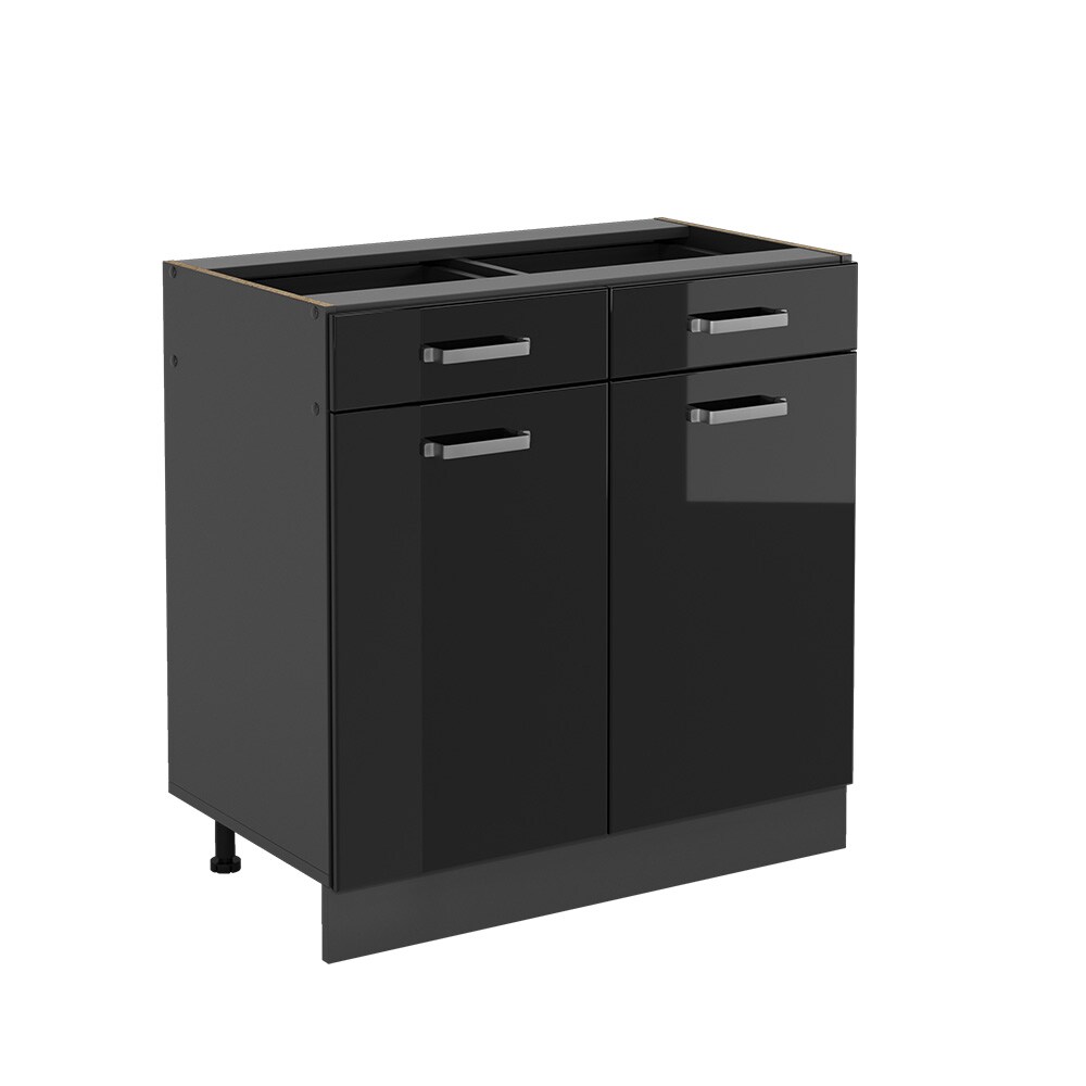 Vicco Schubunterschrank K&uuml;chenschrank R-Line Solid Anthrazit Schwarz 80 cm modern 