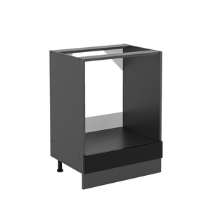 Vicco Herdschrank Küchenschrank R-Line Solid Anthrazit Schwarz 60 cm modern 