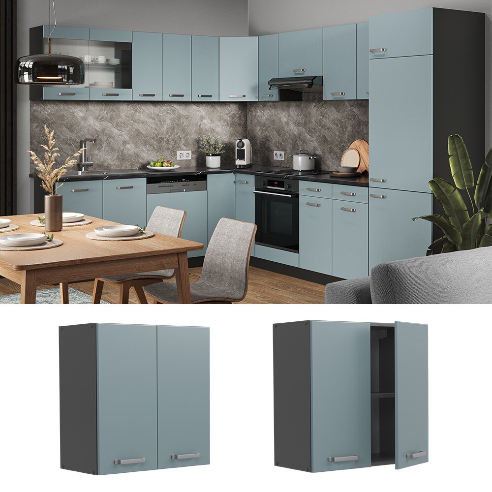 Vicco H&auml;ngeschrank K&uuml;chenschrank R-Line Solid Anthrazit Blau Grau 60 cm modern 